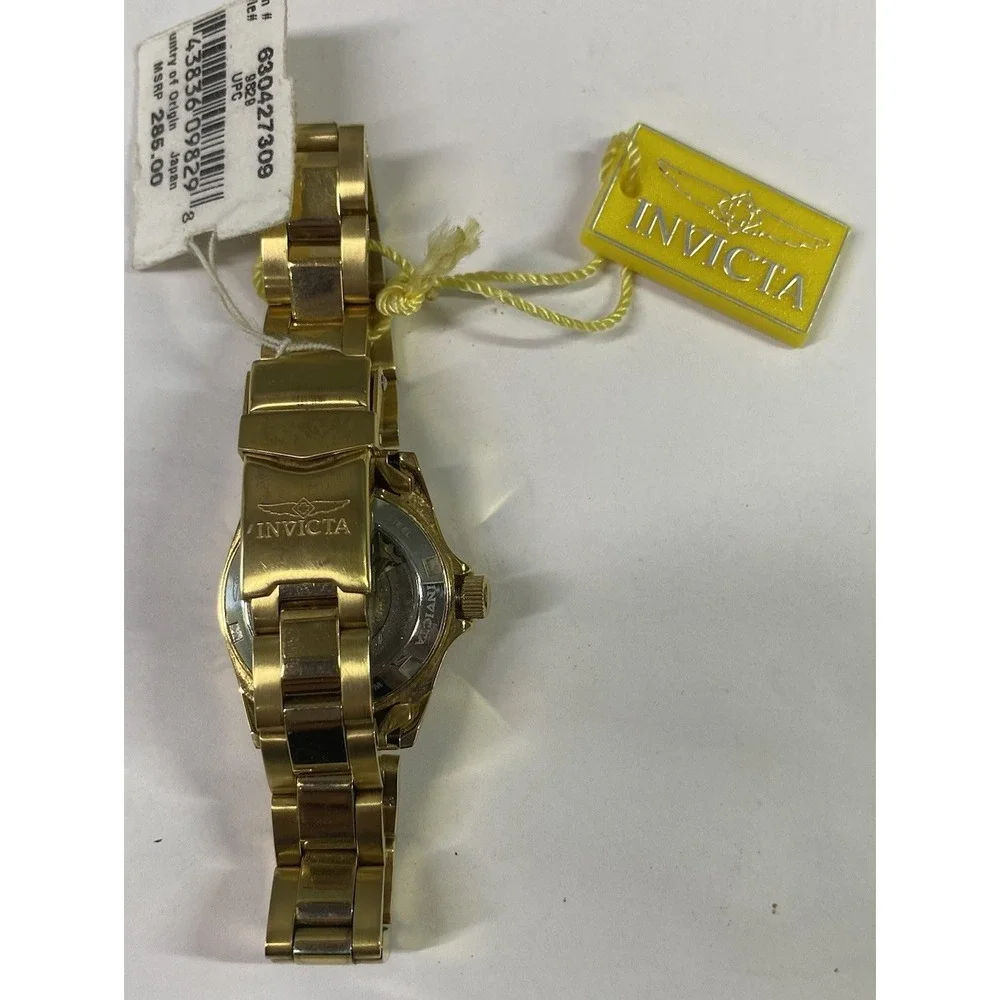 Invicta‎ Pro Diver Water Resistant Wrist Watch 23K Gold Plated-Steel Band Women